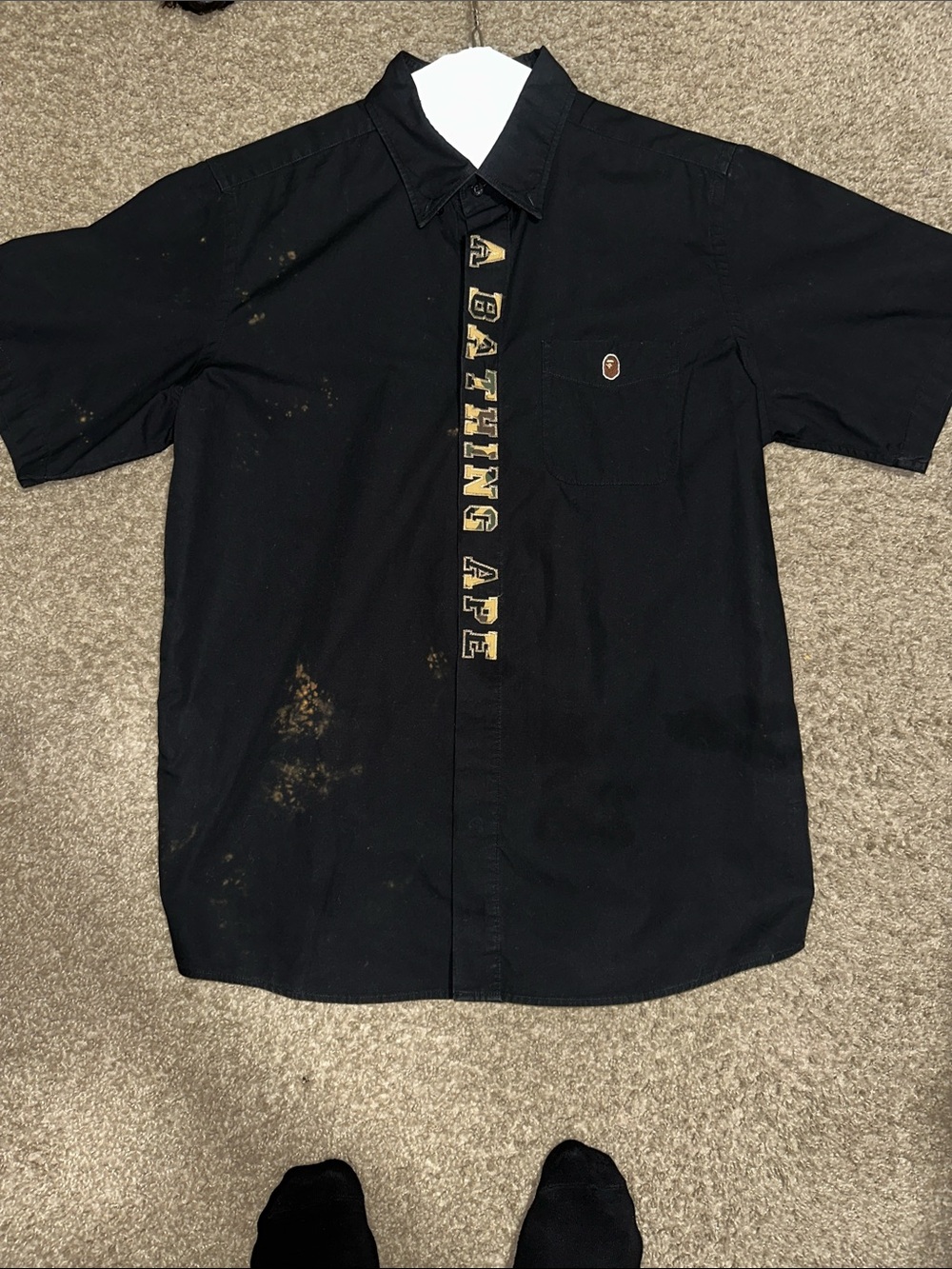 Bathing Ape Button Up with Camo Back